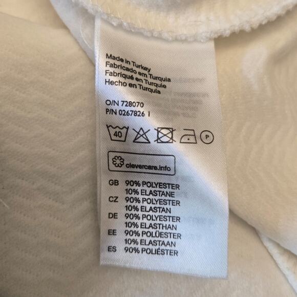 H&M Divided Textured Off White Long Sleeve Peplum Top sz XS - Picture 6 of 6